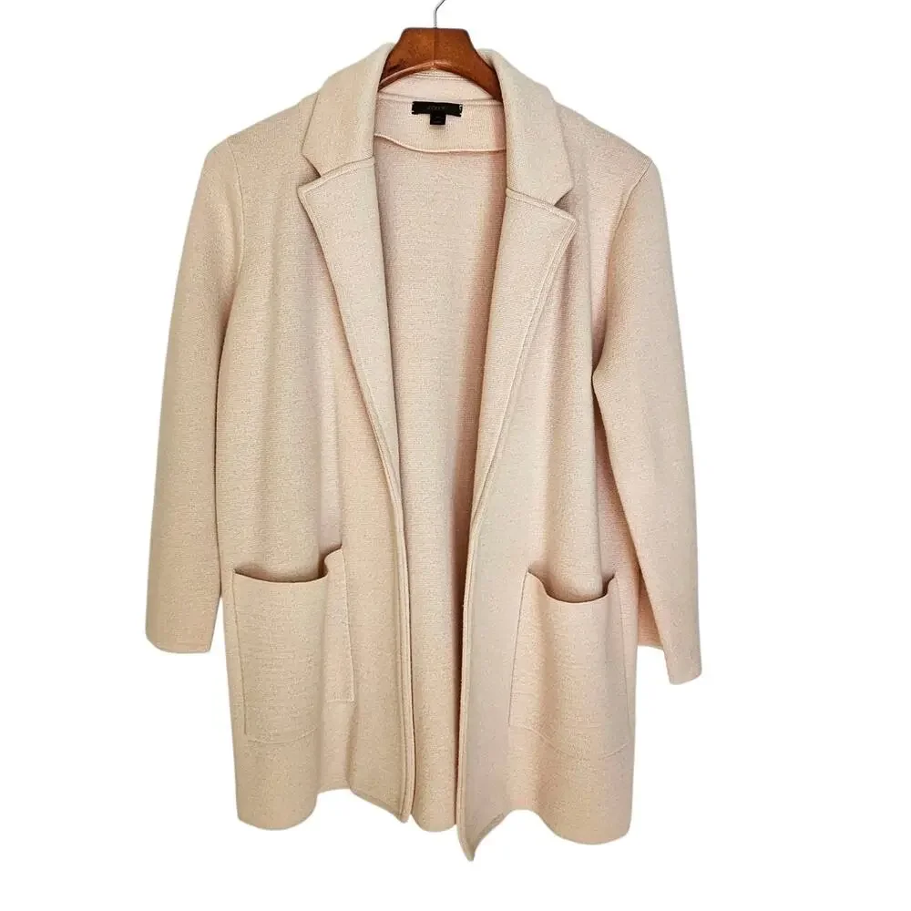 J. Crew Blush Pink Sophie Open Front Sweater Blazer - Picture 2 of 6